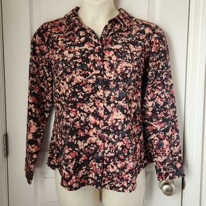 D&Co Milticolor Abstract Button Down Blouse